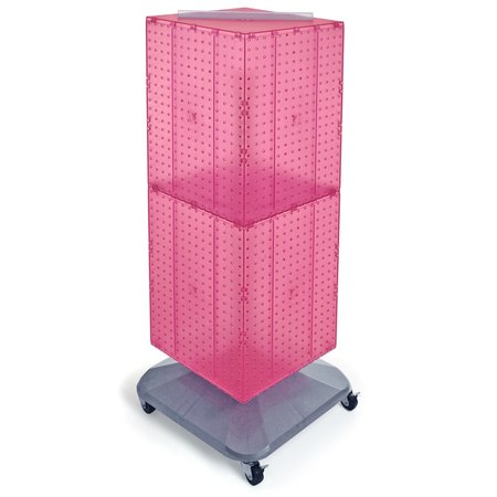 AZAR DISPLAYS Four-Sided Pegboard Tower Revolving Display Panel Size 14"W x 40"H 701436-PNK